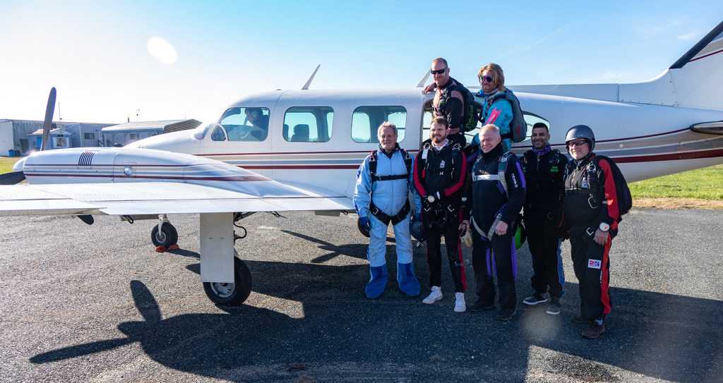 First Group of Skydivers to Jump From Skydive Chesapeake's Navajo